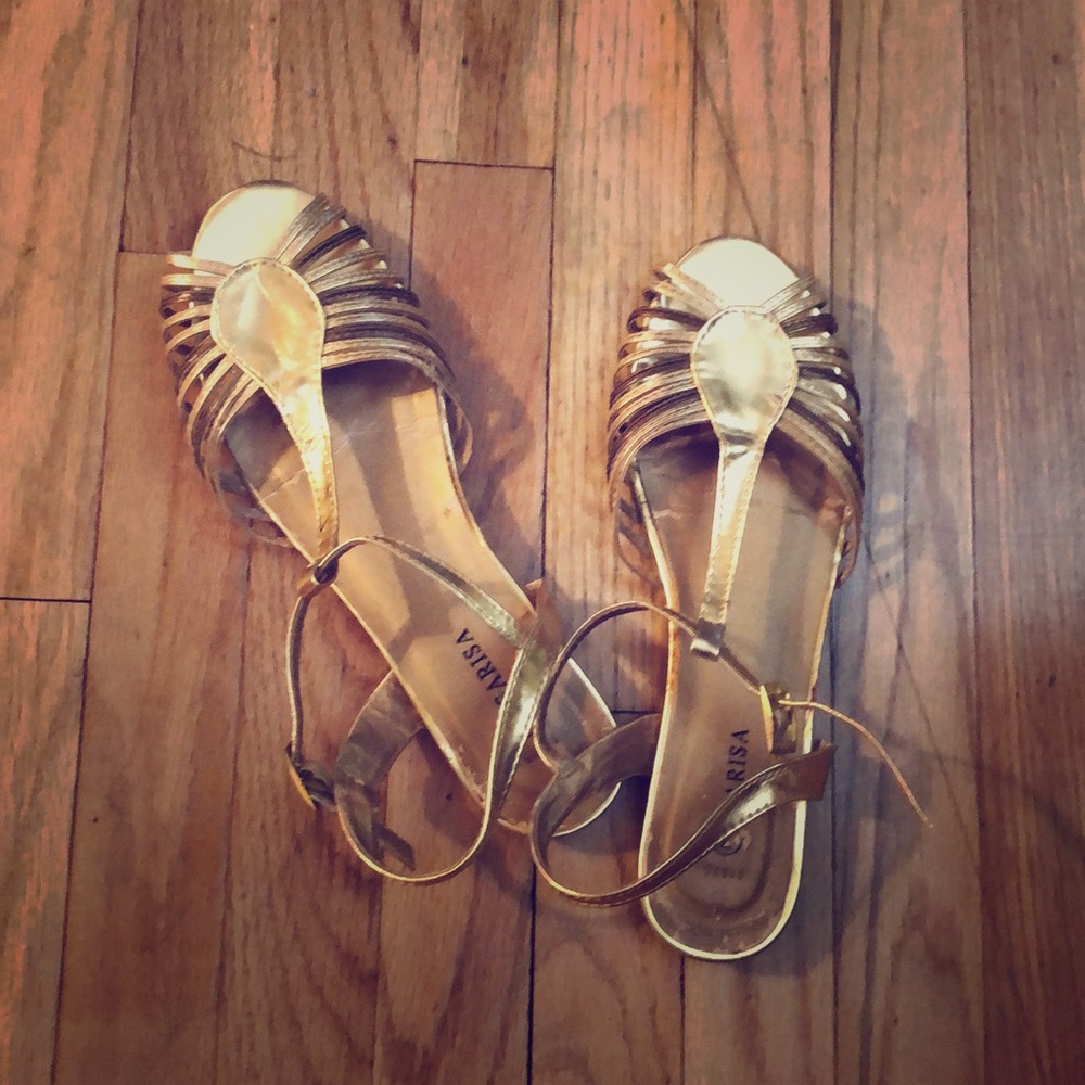 Gold shoes